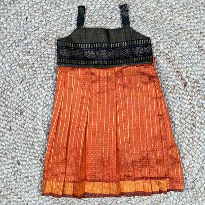 Orange Raw Silk Frock