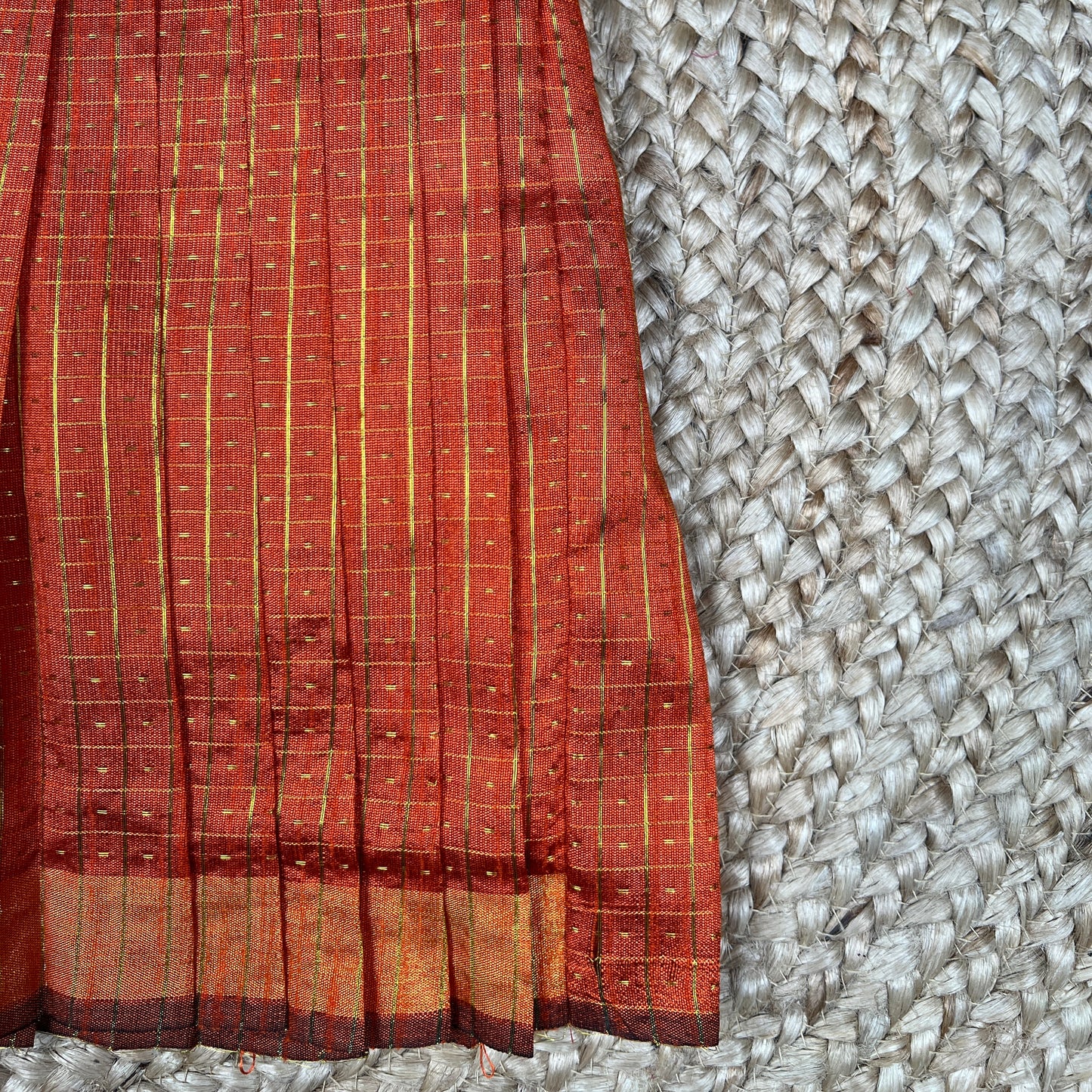 Orange Raw Silk Frock