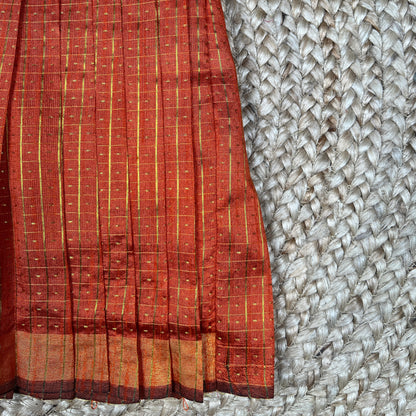 Orange Raw Silk Frock