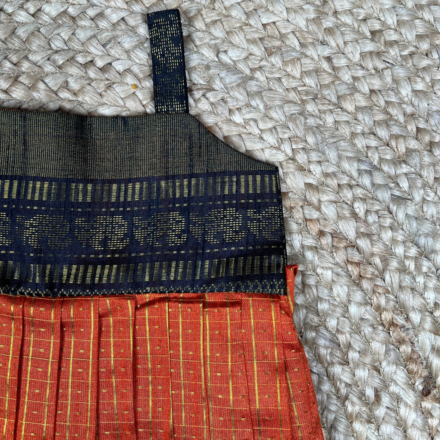 Orange Raw Silk Frock