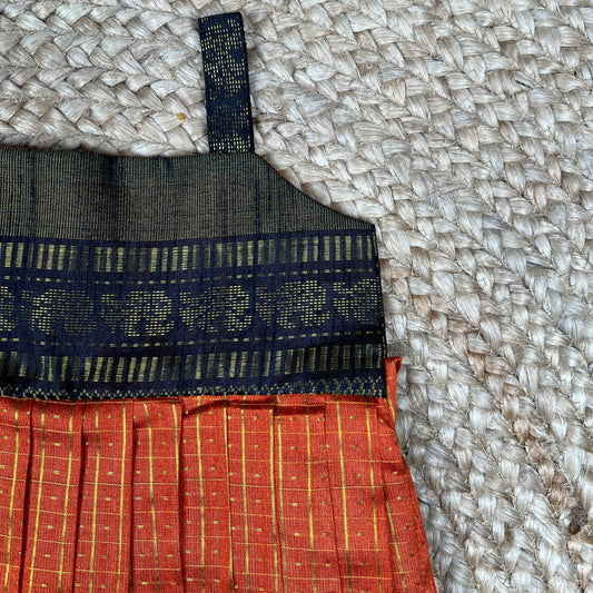 Orange Raw Silk Frock