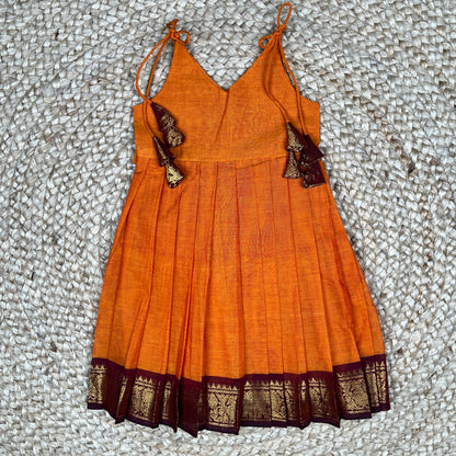 Orange Kanchi Cotton Frock