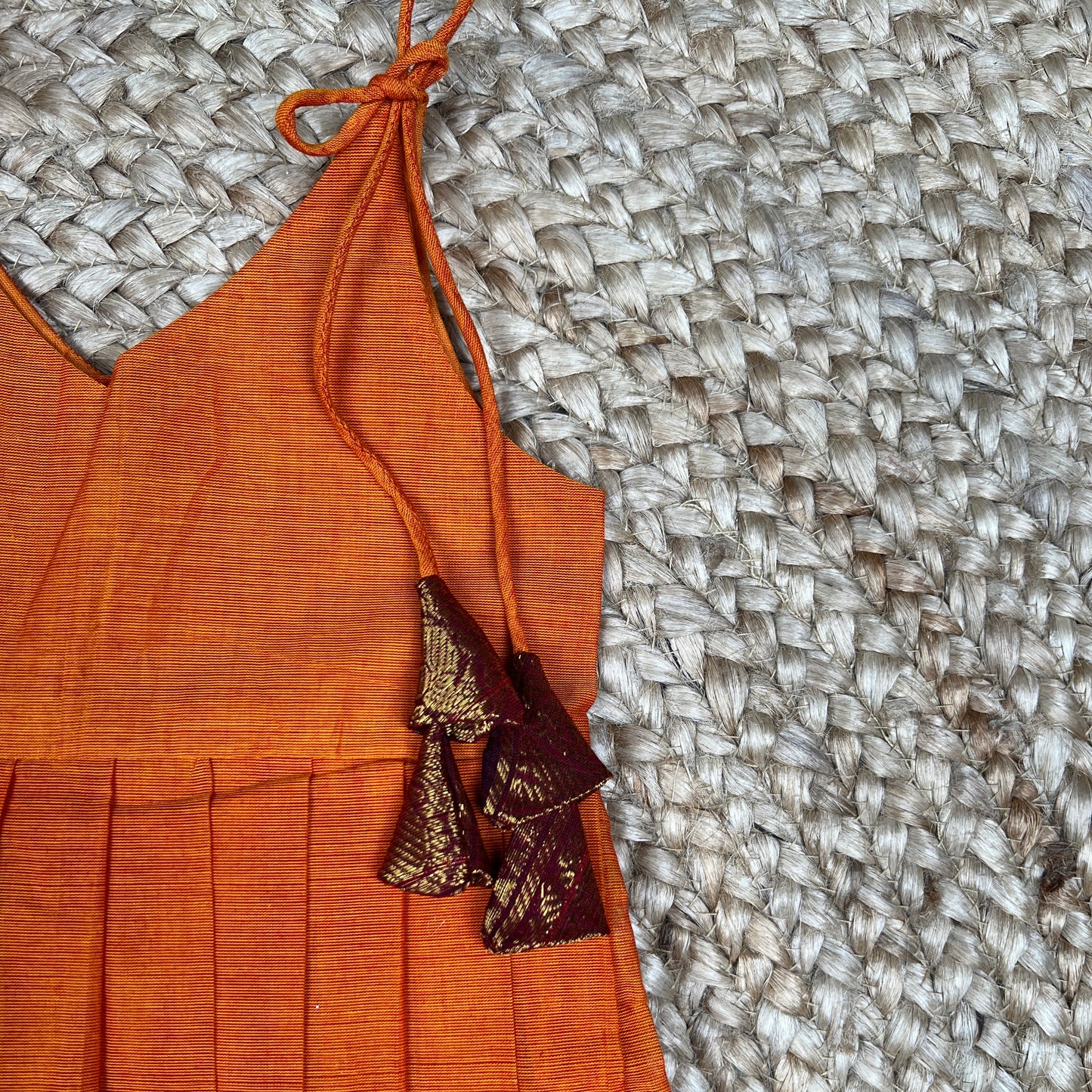 Orange Kanchi Cotton Frock