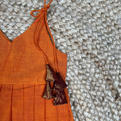 Orange Kanchi Cotton Frock