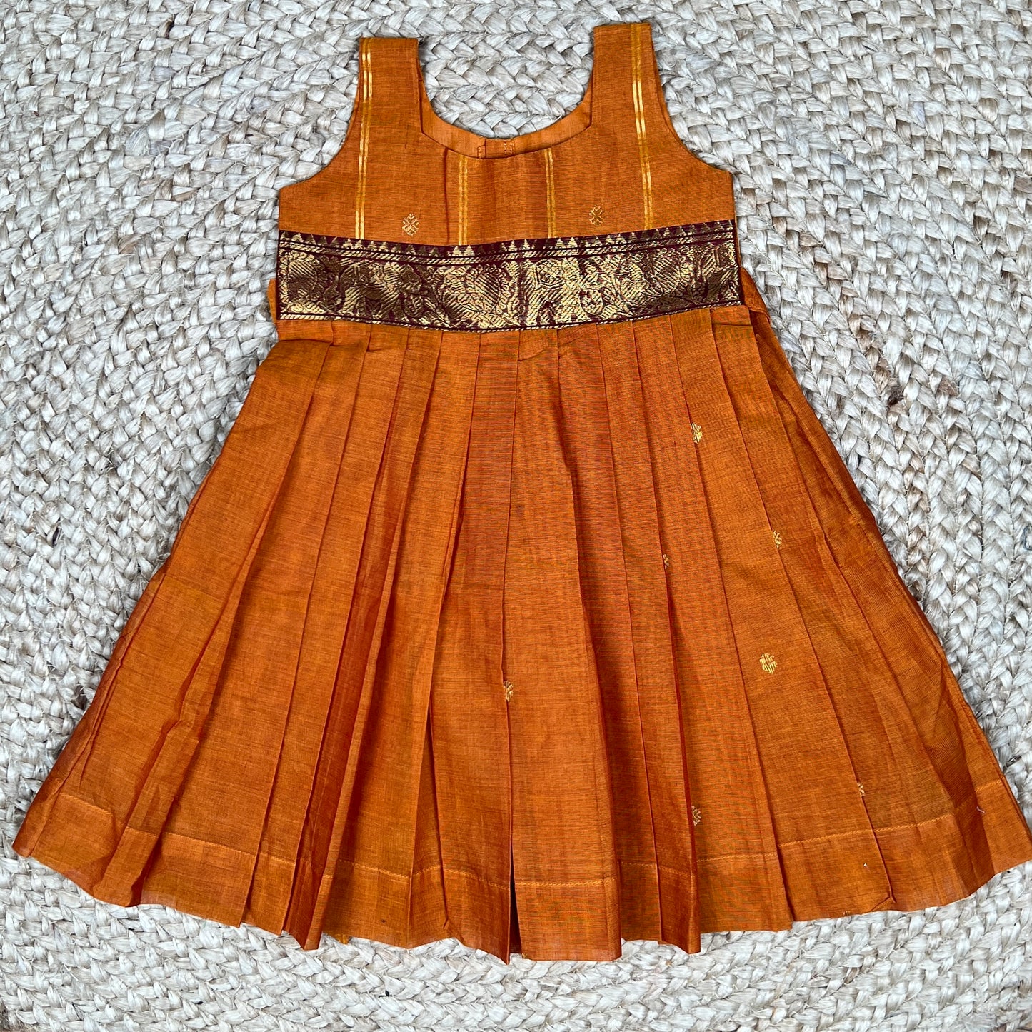 Rust Orange Kanchi Cotton Frock