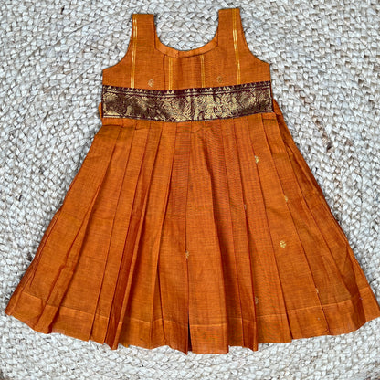 Rust Orange Kanchi Cotton Frock