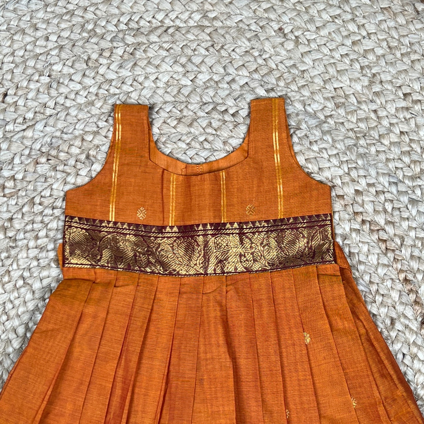 Rust Orange Kanchi Cotton Frock