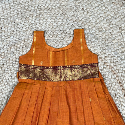 Rust Orange Kanchi Cotton Frock