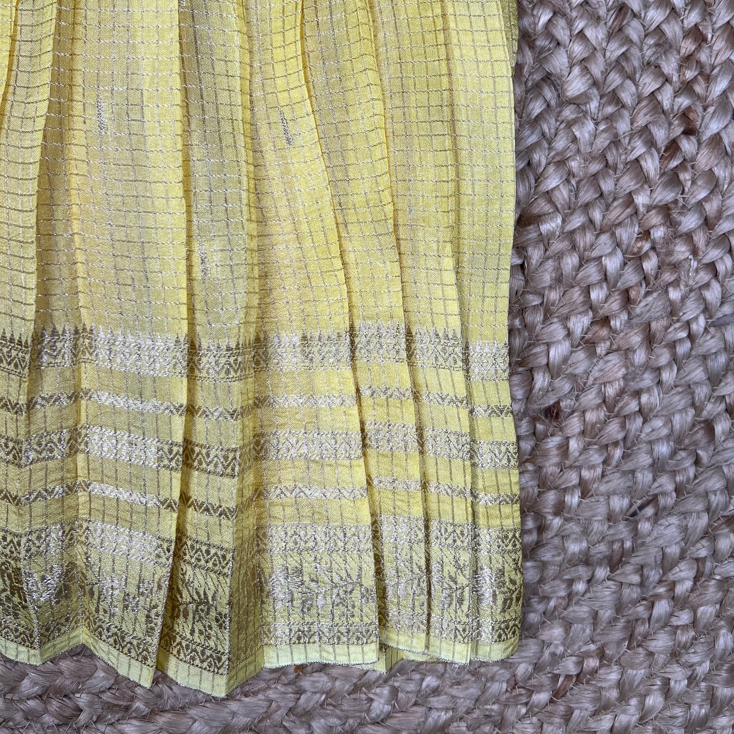 Yellow and Red Buttis Frock