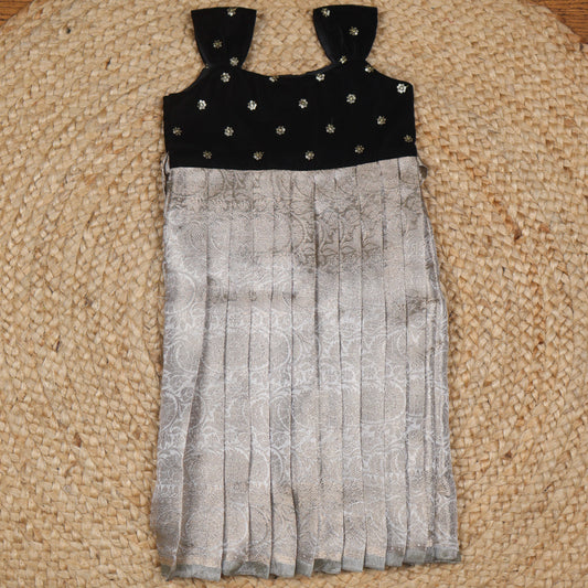 Velvet Tissue Black &Grey frock