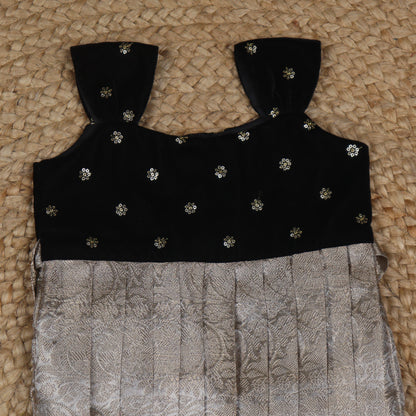 Velvet Tissue Black &Grey frock