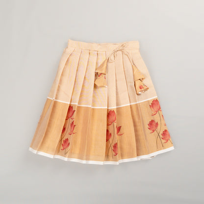 Lotus  Tissue Silk Lehenga Set for Girls