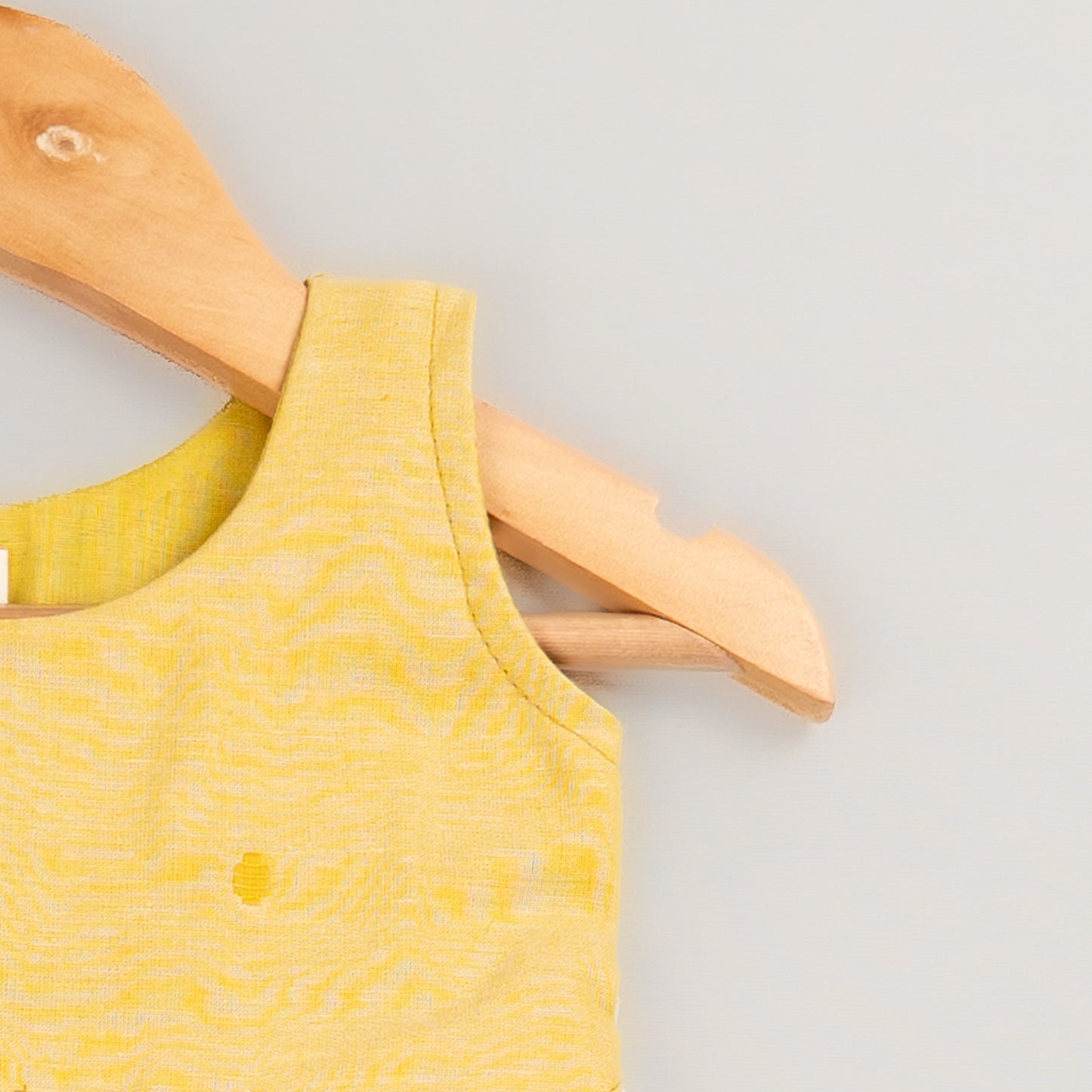 Light Gold Mul Cotton Dress with Cotton Tissue Zari Stripes