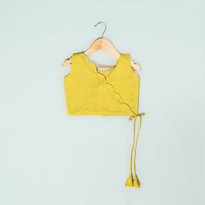 Lime Green Traditional Check Pattern Lehenga