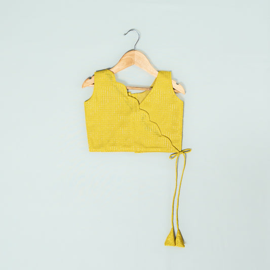 Lime Green Traditional Check Pattern Lehenga