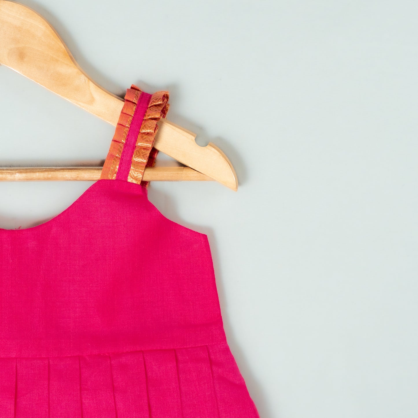 Pink And Mustard Kanchi Cotton Frock