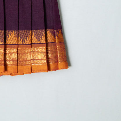 Purple And Mustard Kanchi Cotton Frock