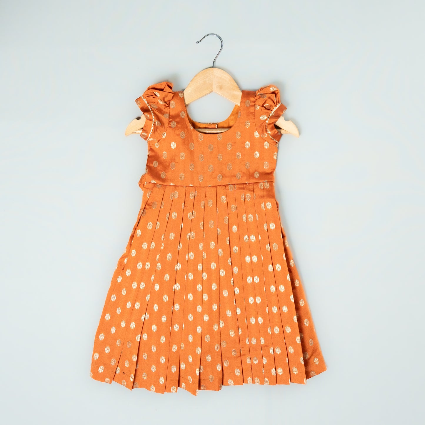 Orange Rawsilk Buttis Frock