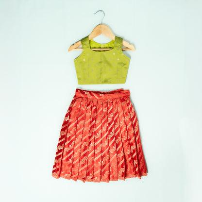 Red Leheriya Lehenga