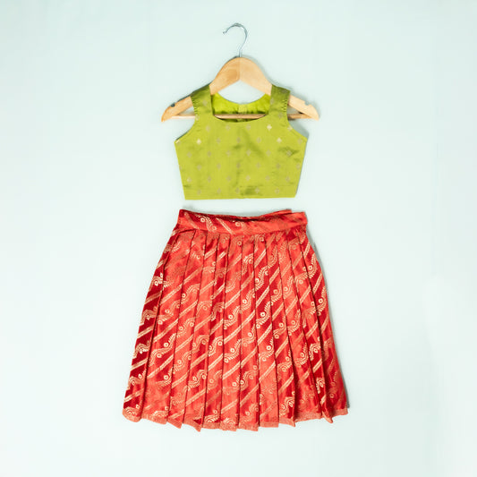 Red Leheriya Lehenga