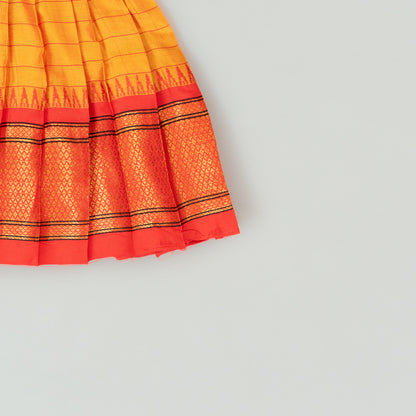 Yellow Checks Paithani frock