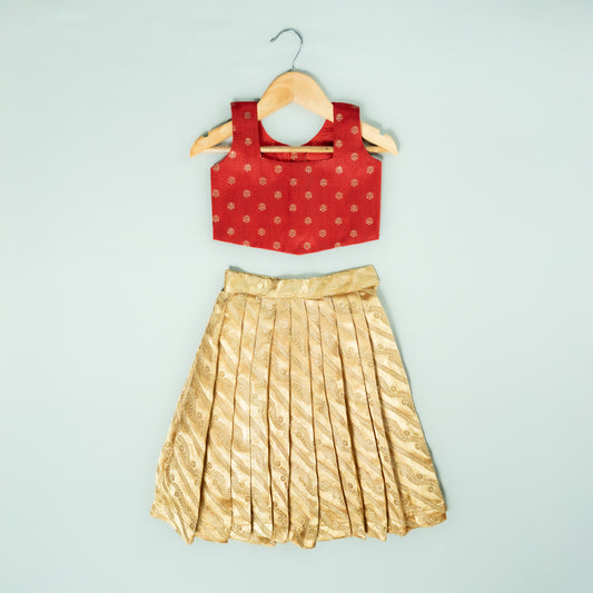 Golden Leheriya Lehenga