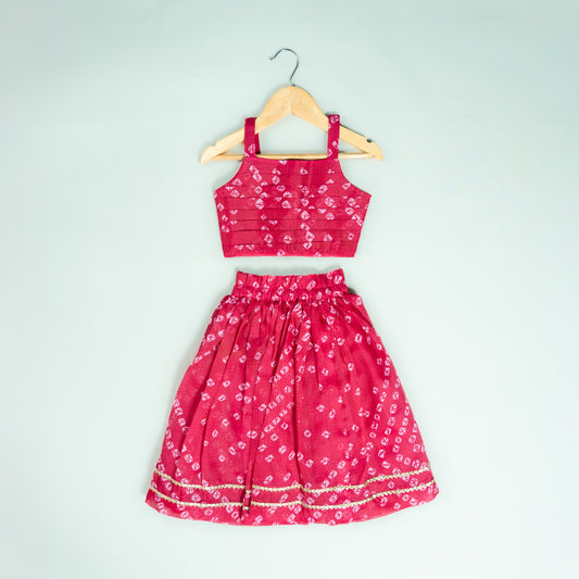 Pink Kota Bandhani Lehenga