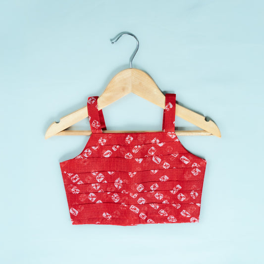 Red Kota Bandhani Lehenga