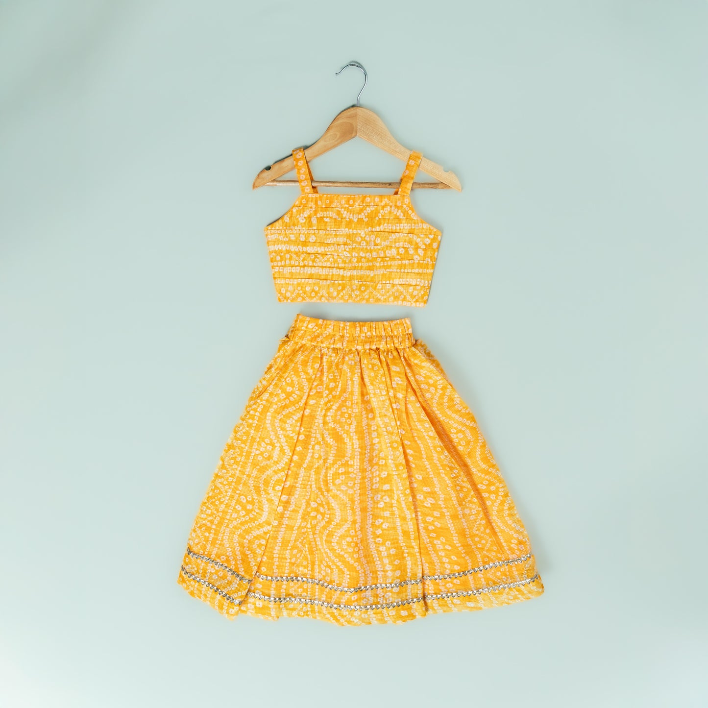 Yellow Kota Bandhani Lehenga