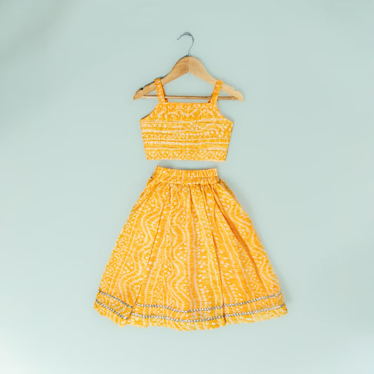 Yellow Kota Bandhani Lehenga