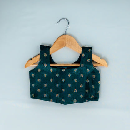 Striped kasavu Border Lehenga with Silk Blouse