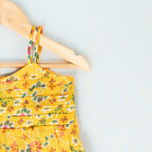 Ethnic Yellow Patola Print Frock