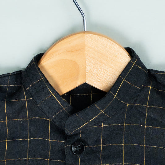 Black Veshti & Angavastram Set