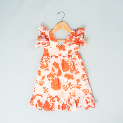 Orange Mul Cotton Frock