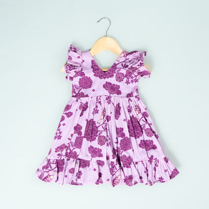 Lavender Mul Cotton Frock