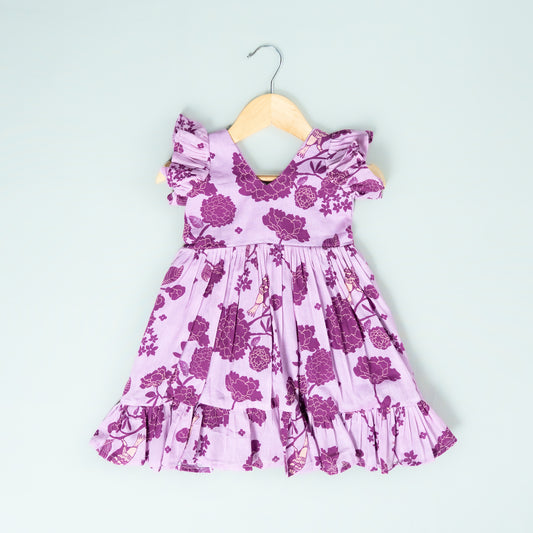 Lavender Mul Cotton Frock