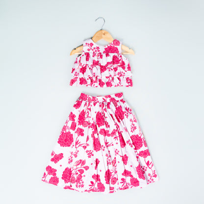 Festive Pink Mul Cotton Lehenga