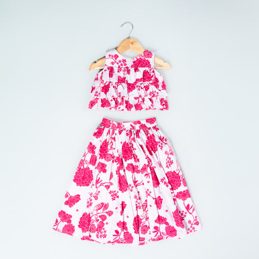 Festive Pink Mul Cotton Lehenga