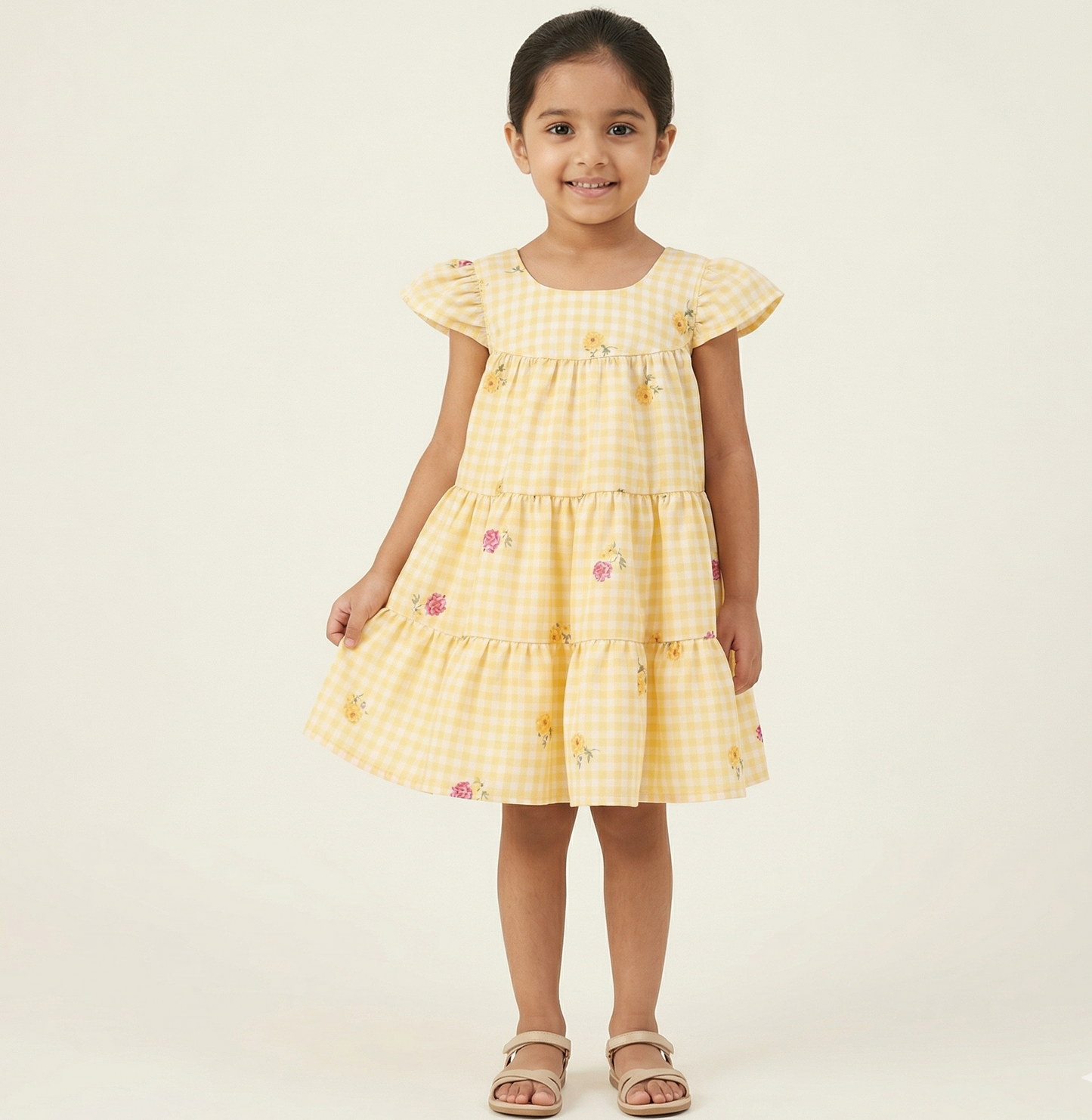 Yellow Mul Chanderi Frock