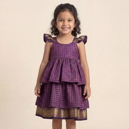 Royal Purple Kalyani Checks Dress