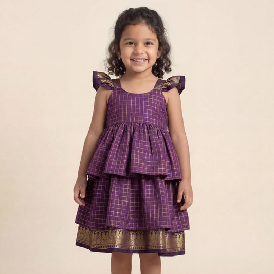 Royal Purple Kalyani Checks Dress